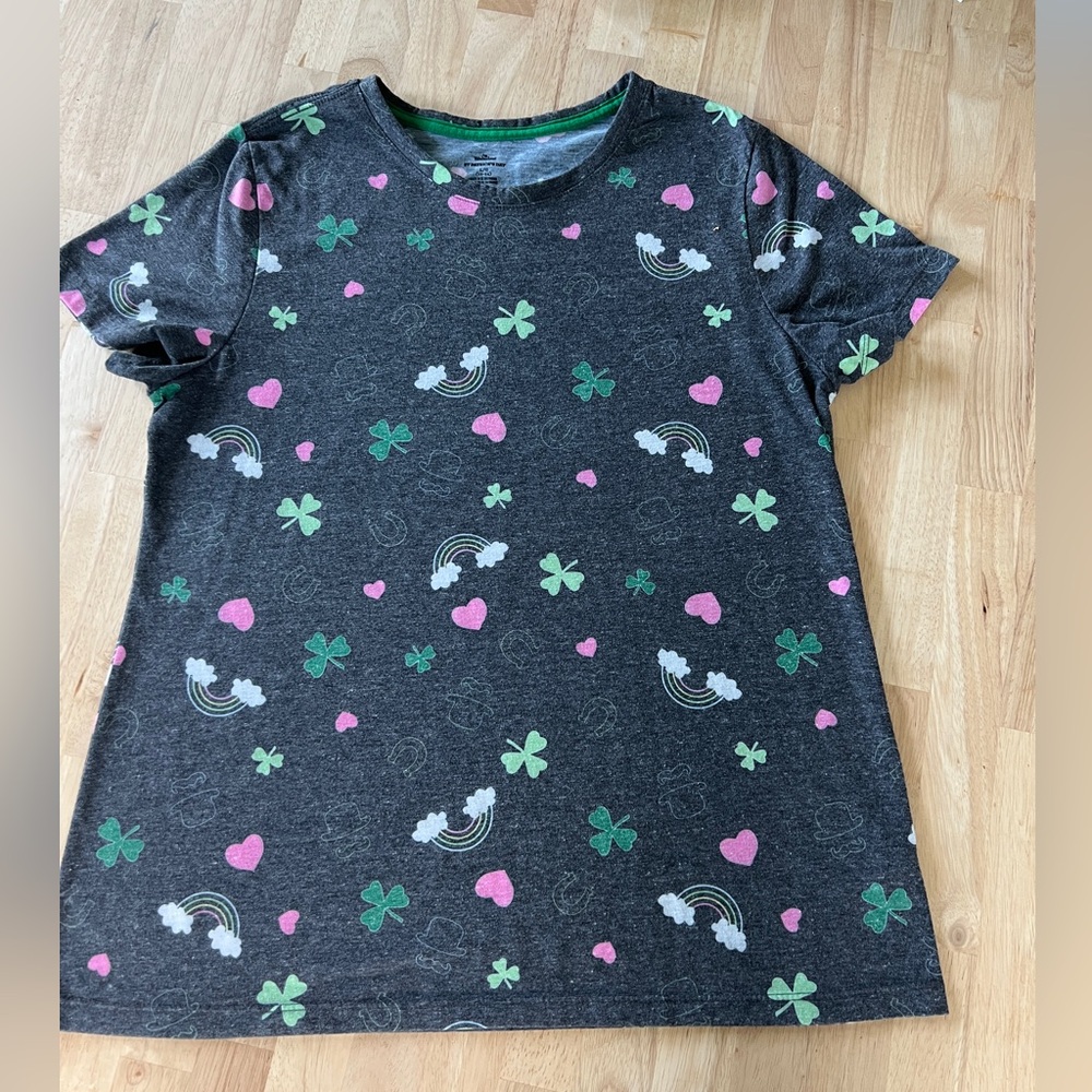 St. Patrick’s Day Tee T-Shirt - Heather Grey with Lucky Charms design